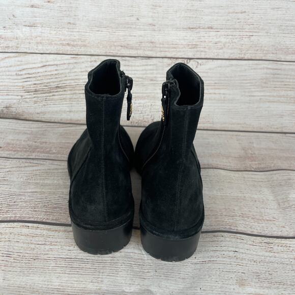 Stuart Weitzman Maelie Womens Sz 5B Suede Booties Black Zip - Picture 5 of 10